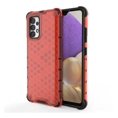 Honeycomb pancéřové pouzdro se silikonovým rámem pro Samsung Galaxy A32 4G red