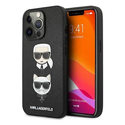 Karl Lagerfeld KLHCP13LSAKICKCBK hard silikonové pouzdro iPhone 13 / 13 Pro 6.1" black Saffiano 