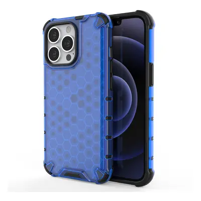 Honeycomb pancéřové pouzdro se silikonovým rámem pro iPhone 13 Pro 6.1" blue