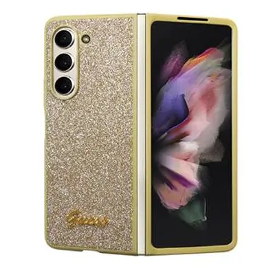 Guess hard kryt na Samsung Galaxy Z Fold 5 Gold Glitter Flakes Metal Logo