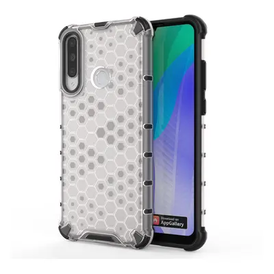 Honeycomb pancéřové pouzdro se silikonovým rámem pro Huawei Y6p transparent