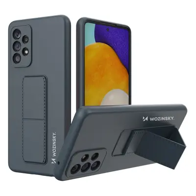 Wozinsky Flexibilní silikonové pouzdro se stojánkem na Samsung Galaxy A73 5G Navy blue