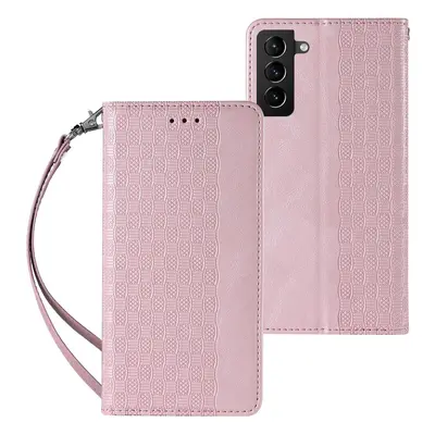 Magnet Case elegantní knížkové pouzdro s poutkem na Samsung Galaxy S22 PLUS 5G Pink