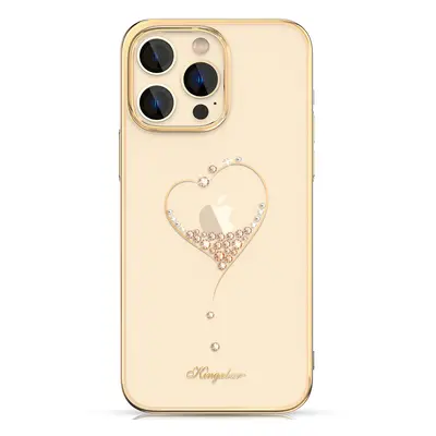 Kingxbar Wish Series silikonové pouzdro s original Swarovski crystals na iPhone 14 PLUS 6.7" Gol