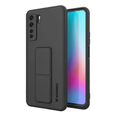 Wozinsky Flexibilní silikonové pouzdro se stojánkem na Huawei P40 Lite 5G black