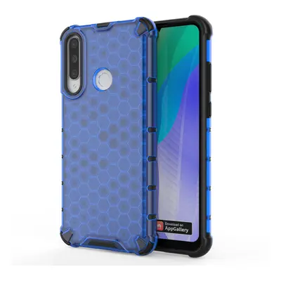 Honeycomb pancéřové pouzdro se silikonovým rámem pro Huawei Y6p blue