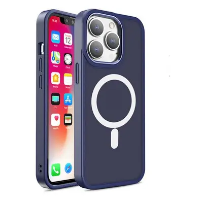 Silikonový obal Matte s barevným rámem na iPhone 15 PLUS 6.7" Navy