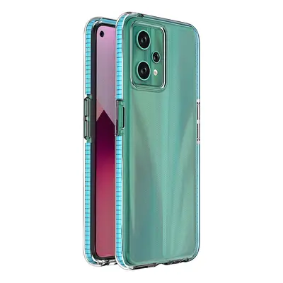 Spring silikonové pouzdro s barevným lemem na Realme 9 PRO Light blue