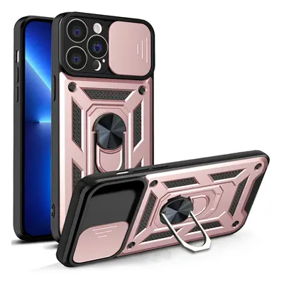 Hybrid Armor Camshield silikonové pouzdro s kovovým kroužkem na iPhone 13 Pro MAX 6.7" Pink