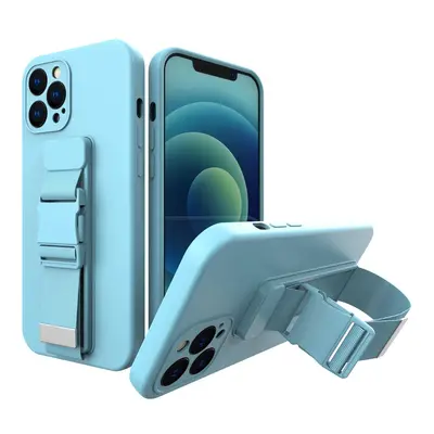 Silikonové pouzdro Sporty s popruhem na iPhone 12 Mini 5.4" blue