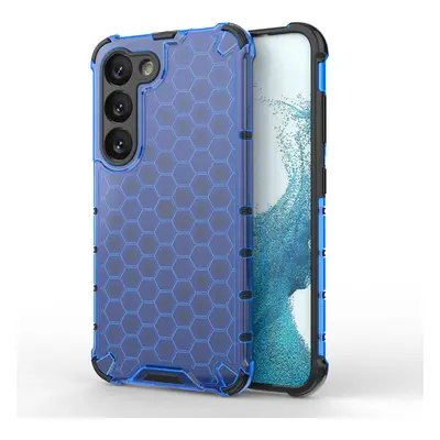 Honeycomb pancéřové pouzdro se silikonovým rámem pro Samsung Galaxy S23 PLUS 5G Blue