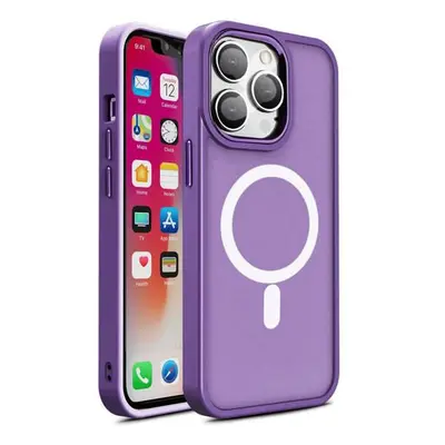 Silikonový obal Matte s barevným rámem na iPhone 15 PLUS 6.7" Violet