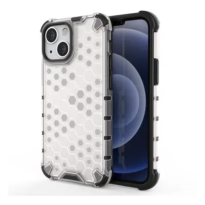 Honeycomb pancéřové pouzdro se silikonovým rámem pro iPhone 13 Mini 5.4" transparent