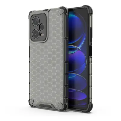 Honeycomb pancéřové pouzdro se silikonovým rámem pro Xiaomi Redmi Note 12 PRO PLUS Black