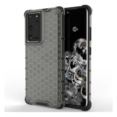 Honeycomb pancéřové pouzdro se silikonovým rámem pro Samsung Galaxy S22 ULTRA 5G Black