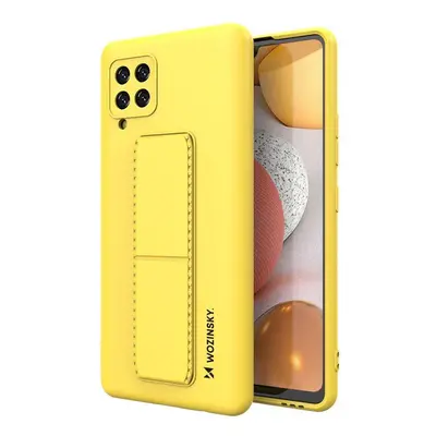 Wozinsky Flexibilní silikonové pouzdro se stojánkem na Samsung Galaxy A42 5G yellow