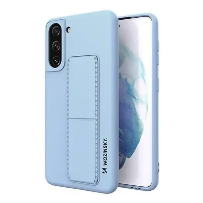 Wozinsky Flexibilní silikonové pouzdro se stojánkem na Samsung Galaxy S21 PLUS 5G light blue