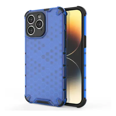 Honeycomb pancéřové pouzdro se silikonovým rámem pro iPhone 14 PRO 6.1" Blue