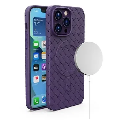 Silikonový obal tkaný MagSafe na iPhone 15 PRO MAX 6.7" Purple