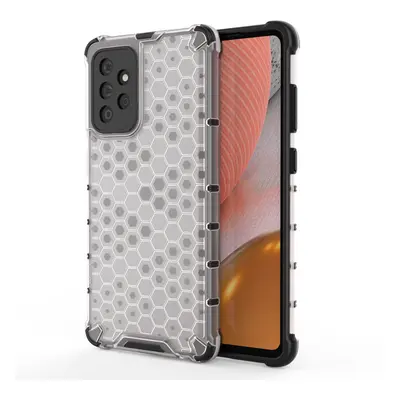 Honeycomb pancéřové pouzdro se silikonovým rámem pro Samsung Galaxy A72 / A72 5G transparent