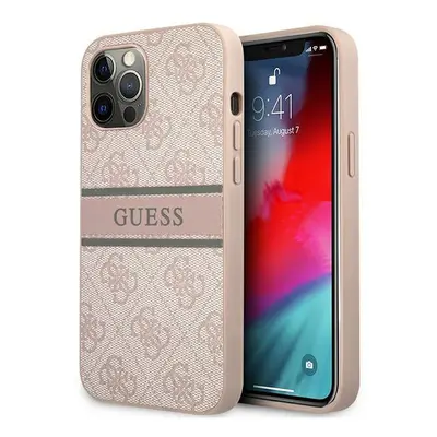 Guess GUHCP12M4GDPI hard silikonové pouzdro iPhone 12 / 12 Pro 6.1" pink 4G Stripe