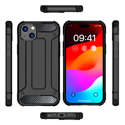 Hybrid pancéřové polykarbonátové pouzdro na iPhone 15 PLUS 6.7" Black