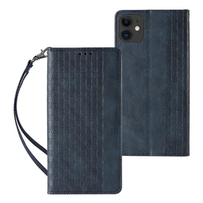 Magnet Case elegantní knížkové pouzdro s poutkem na iPhone 13 6.1" Blue