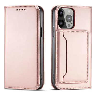 Magnet Card Case elegantní knížkové pouzdro s venkovní kapsou na Samsung Galaxy A23 5G Pink