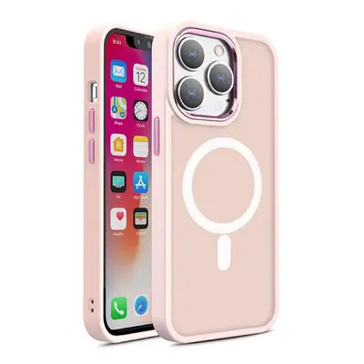 Silikonový obal Matte s barevným rámem na iPhone 15 PLUS 6.7" Pink