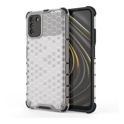 Honeycomb pancéřové pouzdro se silikonovým rámem pro Xiaomi Poco M3 / Xiaomi Redmi 9T transparen