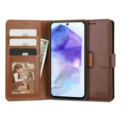 Knížký obal na Samsung Galaxy A55 5G Tech-Protect Wallet Brown