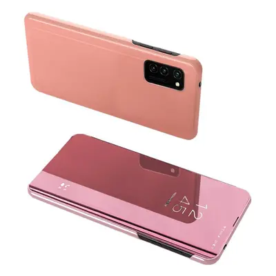 Knížkové pouzdro na Samsung Galaxy A72 pink s průhlednou přední stranou