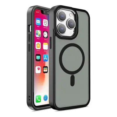 Silikonový obal Matte s barevným rámem na iPhone 15 6.1" Black