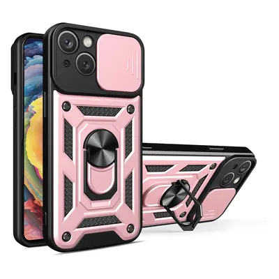 Hybrid Armor Camshield silikonové pouzdro s kovovým kroužkem na iPhone 15 PLUS 6.7" Pink