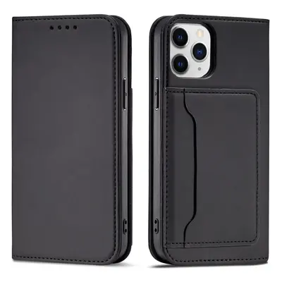 Magnet Card Case elegantní knížkové pouzdro s venkovní kapsou na iPhone 14 PRO MAX 6.7" Black