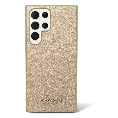 Guess hard silikonový obal Samsung Galaxy S24 ULTRA gold Glitter Script