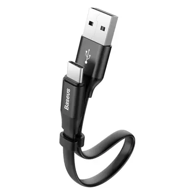 Baseus Nimble plochý kabel USB / USB-C se svorkou 2A 0,23M black