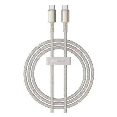 Odolný kabel nylonem opletený USB-C / USB-C 480Mb/s 100W Baseus Tungsten Gold 1m Zlatý