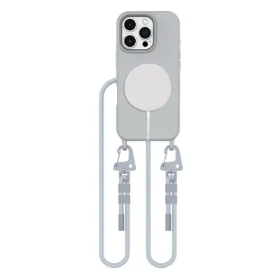 Silikonový obal na iPhone 16 PRO MAX 6.9" Tech-Protect Magnecklace MagSafe Šedá pastelka