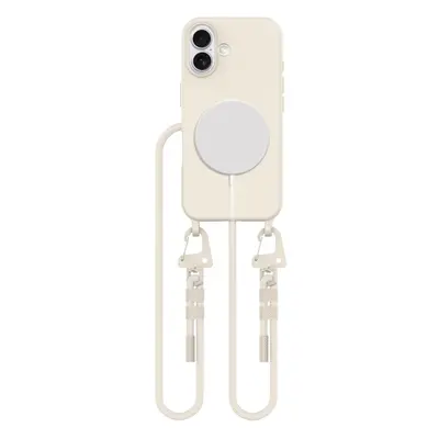 Silikonový kryt na iPhone 16 6.1" Tech-Protect Magnecklace MagSafe Latté