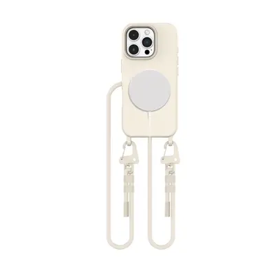 Silikonové pouzdro na iPhone 16 PRO 6.3" Tech-Protect Magnecklace MagSafe Latté