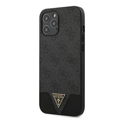 Guess GUHCP12LPU4GHBK hard silikonové pouzdro iPhone 12 Pro MAX 6.7" grey 4G Triangle Collection