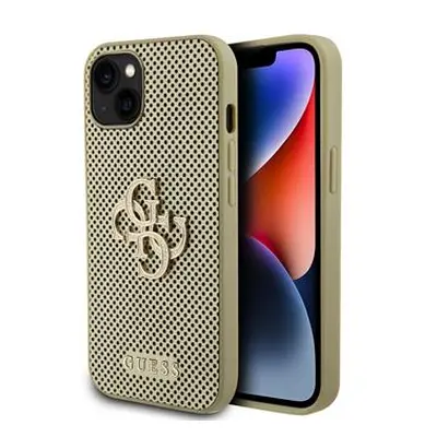 Guess hard kryt na iPhone 15 6.1" Gold Perforated 4G Glitter