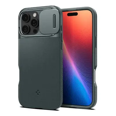 Hybridní pouzdro na iPhone 16 PRO 6.3" Spigen Optik Armor Mag MagSafe Abysální zelené