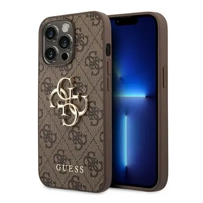 Guess GUHCP14L4GMGBR hard silikonové pouzdro iPhone 14 PRO 6.1" brown 4G Big Metal Logo