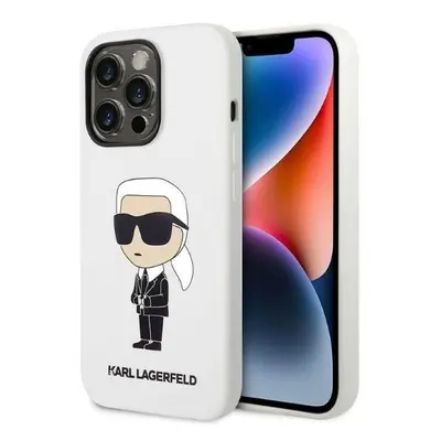 Karl Lagerfeld KLHCP14XSNIKBCH hard silikonové pouzdro iPhone 14 PRO MAX 6.7" white Silicone Iko