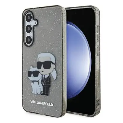 Karl Lagerfeld silikonový obal na Samsung Galaxy S24 5G Black IML Glitter Karl & Choupette