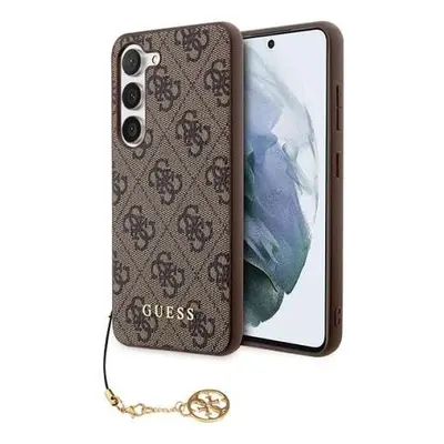 Guess GUHCS23SGF4GBR hard silikonové pouzdro Samsung Galaxy S23 5G Brown 4G Charms Collection