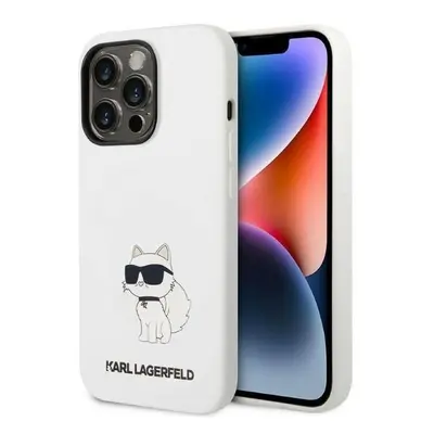 Karl Lagerfeld KLHMP14LSNCHBCH hard silikonové pouzdro iPhone 14 PRO 6.1" white Silicone Choupet