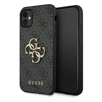 Guess GUHCN614GMGGR hard silikonové pouzdro iPhone 11/XR grey 4G kovové logo